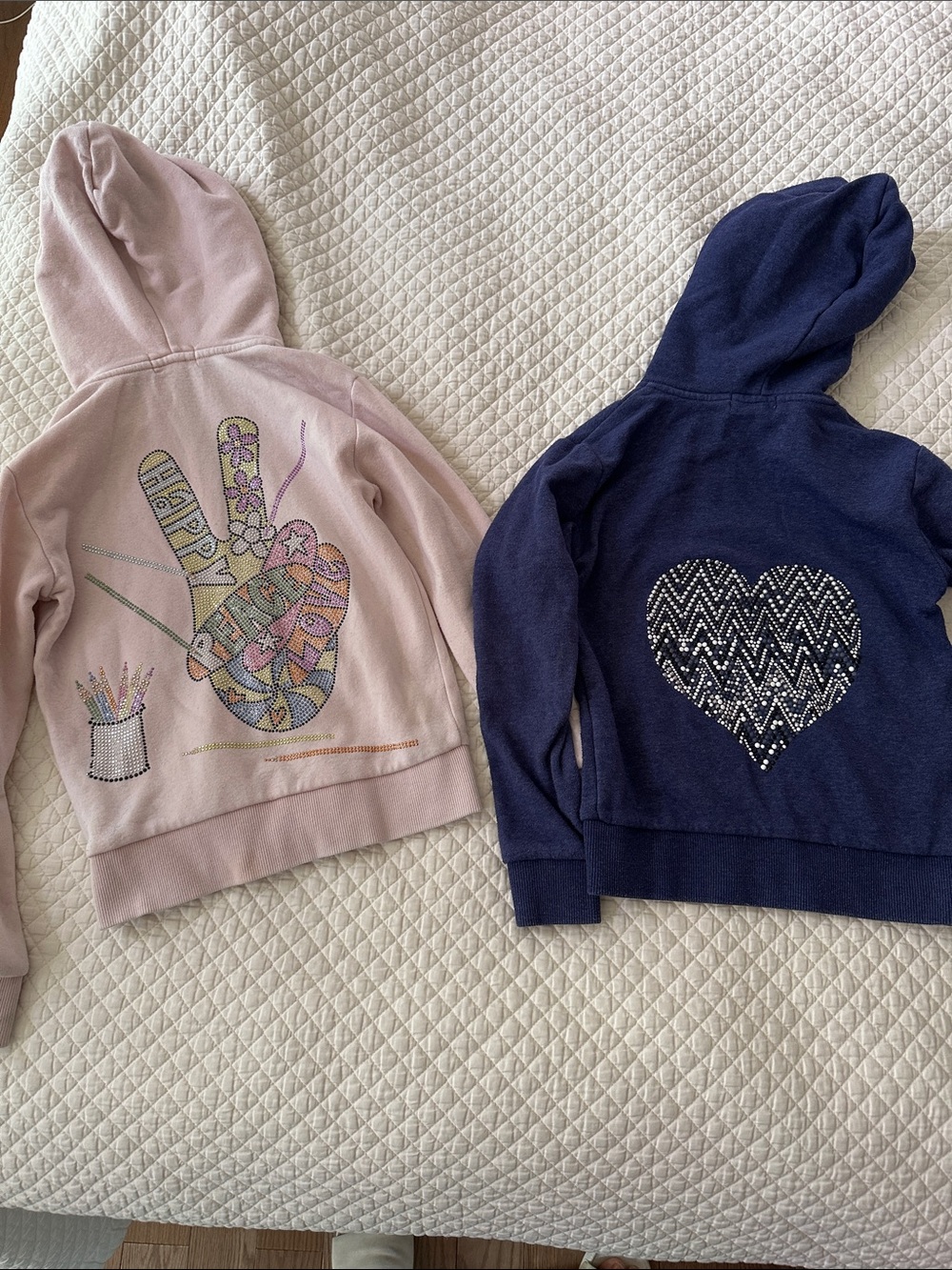 Butter Girls' Multicolor Heart + Navy + Light Pink Hoodies Pack
